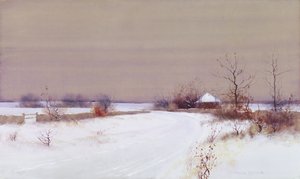 国家的雪景，1890年（纸上的水粉和水粉）