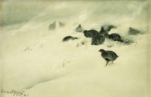在暴风雪中的松鸡 作者 布鲁诺·安德里亚斯·利耶佛斯（Bruno Andreas Liljefors）