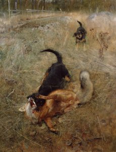 猎犬和狐狸 作者 布鲁诺·安德里亚斯·利耶佛斯（Bruno Andreas Liljefors）