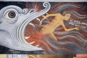 保加利亚，里拉修道院，圣母诞生教堂的壁画 作者 保加利亚学校