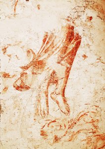 表现死亡天使和主教的 Sinopia......（壁画）