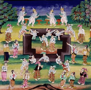 优点制作场景，手稿页面 作者 缅甸学校