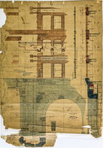 伊利诺伊州芝加哥 Rookery 大楼，立面图和剖面图 作者 伯纳姆和鲁特