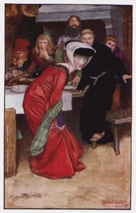 Illustration for The Cloister and The Hearth by Charles Reade (colour litho)