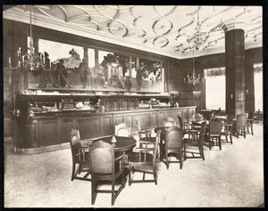 1906年尼克博克酒店的老王科尔酒吧（银色明胶印刷） 作者 拜伦公司