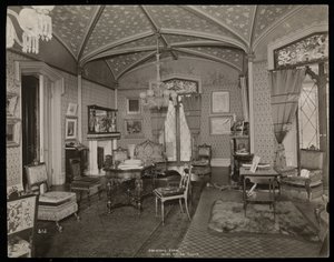 Helen Gould庄园（已故杰伊古尔德住所）的客厅，位于纽约Tarrytown，1893-94（银色明胶印刷） 作者 拜伦公司