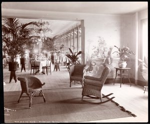 旺多姆酒店的屋顶餐厅，1903年（银色明胶印刷） 作者 拜伦公司