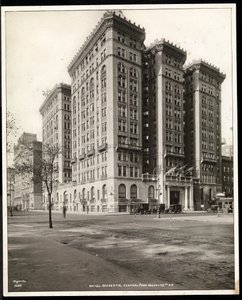 从1920年在纽约中央公园西对面看到的Hotel Majestic酒店位于第72街（银色明胶印刷） 作者 拜伦公司