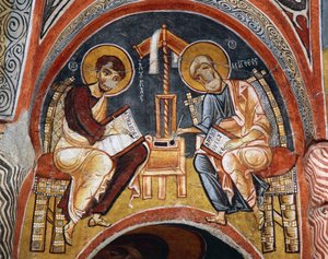 传道人马可和约翰撰写的福音书，Karanlik Kilise（黑暗教堂）（12-13世纪），Goreme（联合国教科文组织世界遗产名录 作者 拜占庭