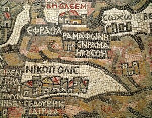 伯利恒，耶利哥（马赛克）地图的细节（另见86282和250599） 作者 Byzantine School