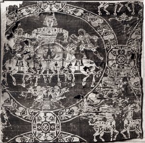 Charioteer，来自Aix-la-Chapelle的宝藏（丝绸纺织品） 作者 拜占庭学派