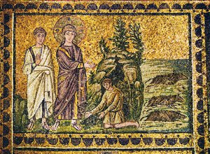 加达里恩猪或驱除 "一个军团 "的恶魔，6 世纪（马赛克）............ 作者 拜占庭学派