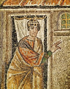 守门人，"守门人认出圣彼得 "细节，6 世纪（马赛克）。 作者 拜占庭学派