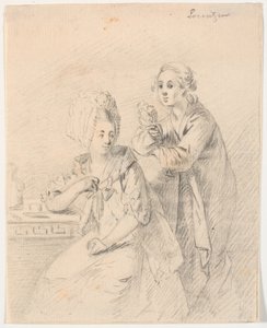 学院代表弗雷德里克-卡尔-特兰特（Frederik Carl Trant，1738-98 年）及其妻子科妮莉亚（Cornelia，née Schumacher）的肖像草稿 作者 加州洛伦岑