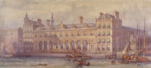 比林斯盖特市场的景色，前景是人物和船只，伦敦，1877年 作者 CF凯尔