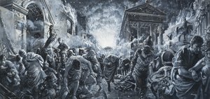 一座城市的毁灭（水粉画纸） 作者 CL 道蒂