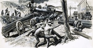 1873 年穿越华盛顿州的铁路 作者 CL 道蒂