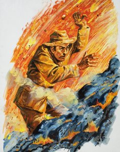 进入火炉（水粉画在纸上） 作者 CL 道蒂