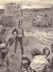 为应对拿破仑入侵英国而建造的马提洛塔（水粉画，纸本） 作者 CL 道蒂
