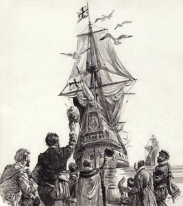 金色的后腿》（水粉画，纸本） 作者 CL 道蒂