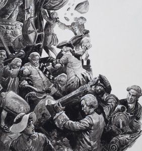海姆市场新剧院的骗局（水粉画，纸面） 作者 CL 道蒂