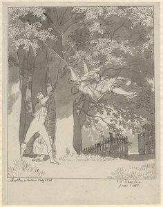 秋千从斯科约尔奈斯霍尔姆（Skjoldnæsholm）的森林出发 作者 克里斯托弗·威廉·埃克斯伯格
