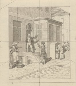 线性透视在绘画中的应用 - 插图 VII, 2 - 街道楼梯上的争论。 作者 克里斯托弗·威廉·埃克斯伯格
