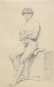 男模特坐姿。 作者 克里斯托弗·威廉·埃克斯伯格