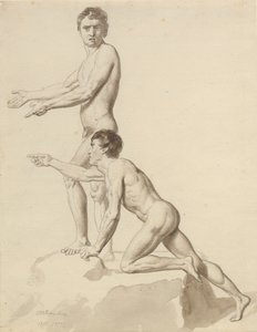 岩石上的两个以色列人 作者 Christoffer Wilhelm Eckersberg