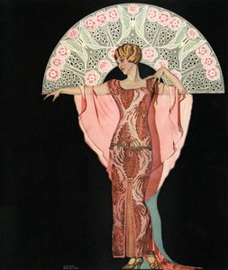 科尔斯-菲利普斯的装饰艺术美女与风扇 作者 C.科尔斯·菲利普斯