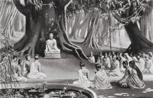 佛陀最后的教诲，公元前 489 年（石版画） 作者 C.哈格雷夫·马丁