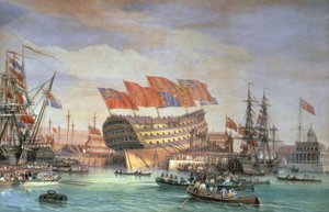 1820年7月在查塔姆（Hantham）发射“特拉法加”号HMS