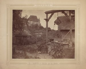 海德堡 - 从花园俯瞰城堡，约 1870 年（卡纸装裱的蛋白相纸印刷品） 作者 厘米埃克特