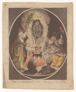 关于 1802 年《亚眠条约》的漫画
幻觉；-场景-变出一具武装骷髅（标题在实物上） 作者 C.斯塔克