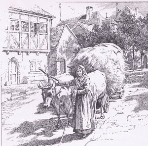 Carts drawn by bullocks rumbled through the silent streets , from The Child of the Air pub.by Duckworth 作者 C.威廉