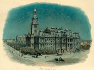 1896年，澳大利亚新南威尔士州悉尼市政厅。 作者 威尔金森