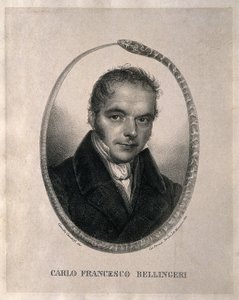 Carlo Francesco Bellingeri。卡米拉-甘多尔菲石版画，1839 年。意大利语传记