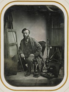 画室里的自画像，约1843年。 作者 卡米尔·多拉德
