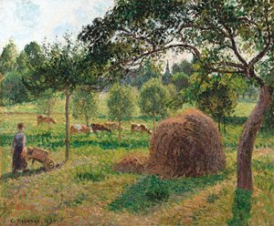 黄昏在Eragny，1896年 作者 卡米尔·雅各布·毕沙罗