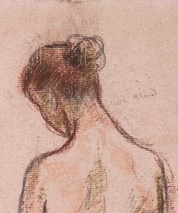女人的全长站立裸体，从后面 作者 卡米尔·雅各布·毕沙罗