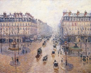歌剧大道。雪1898年早晨 作者 卡米尔·雅各布·毕沙罗