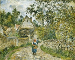 Valhermeil的Hameau-Chaumieres路 作者 卡米尔·雅各布·毕沙罗