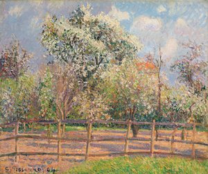 Eragny，盛开的洋梨树；盛开的梨树，Eragny，1894年 作者 卡米尔·雅各布·毕沙罗