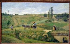 Camille Pissarro (1830-1903) 1874 年在蓬图瓦兹附近的 Route d