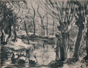 鹅姑娘，约1870年代，1946年 作者 卡米尔·雅各布·毕沙罗