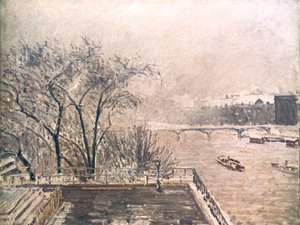 雪下的卢浮宫，1902年 作者 卡米尔·雅各布·毕沙罗