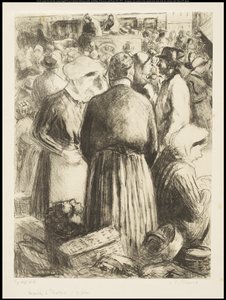 1895年，蓬图瓦兹市场 作者 卡米尔·雅各布·毕沙罗