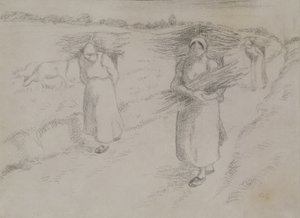 树枝采集者》，约1896年 作者 卡米尔·雅各布·毕沙罗
