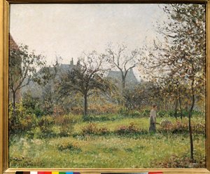 果园里的女人，秋季日场，Eragny 花园，Camille Pissarro (1830-1903) 1897 年作画。 0,54x0,65 m 巴黎，奥赛博物馆 作者 卡米尔·雅各布·毕沙罗