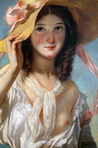 拿着花的年轻女孩》，1843年
